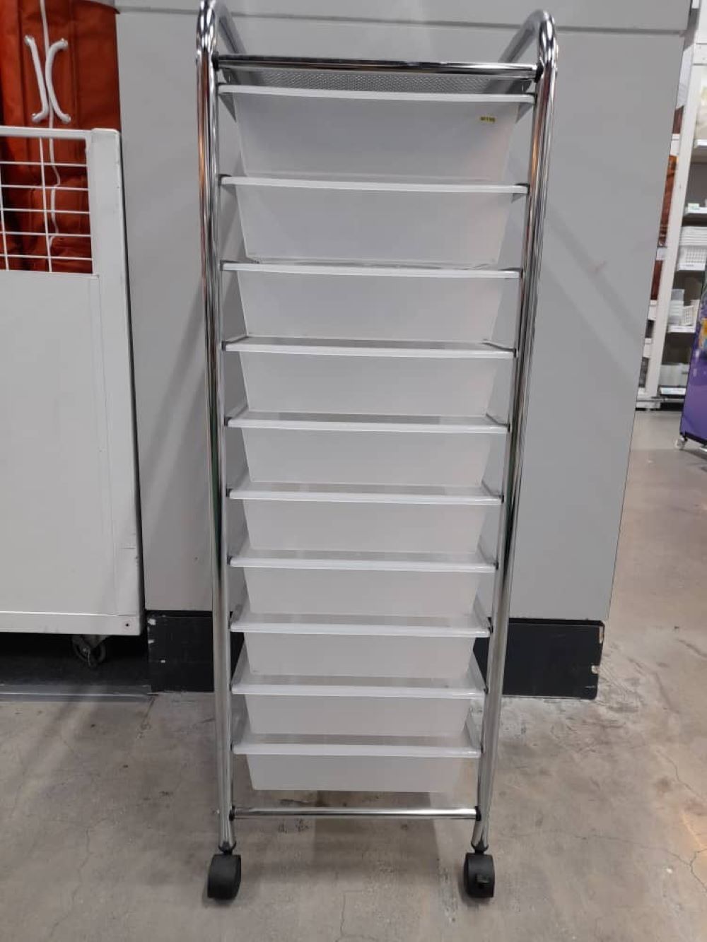 STORAGE CART 10 TIER CHROMED FLF002-10 W33.5XD39XH96 CM