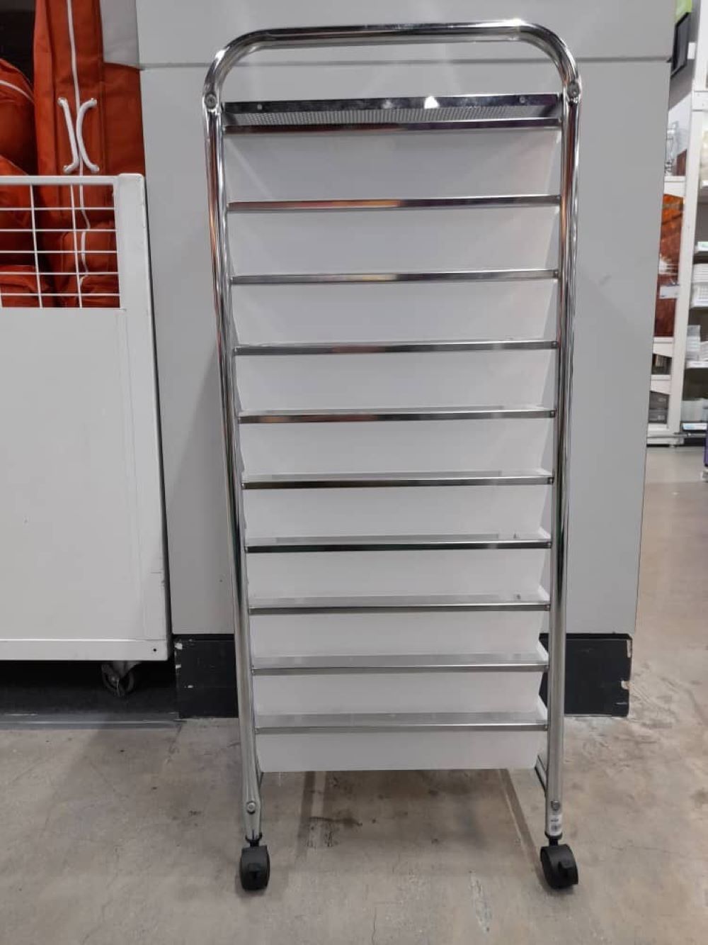 STORAGE CART 10 TIER CHROMED FLF002-10 W33.5XD39XH96 CM