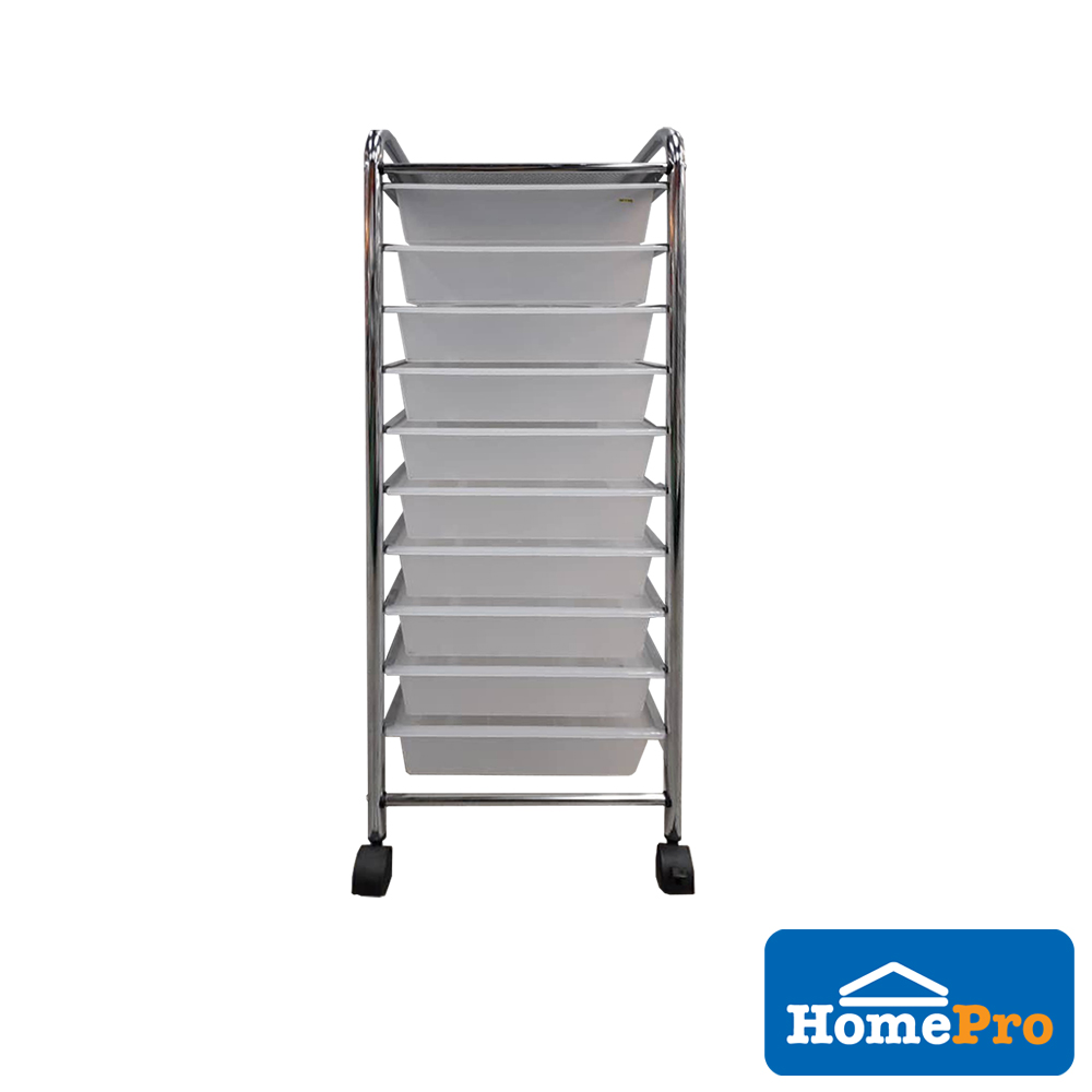 STORAGE CART 10 TIER CHROMED FLF002-10 W33.5XD39XH96 CM