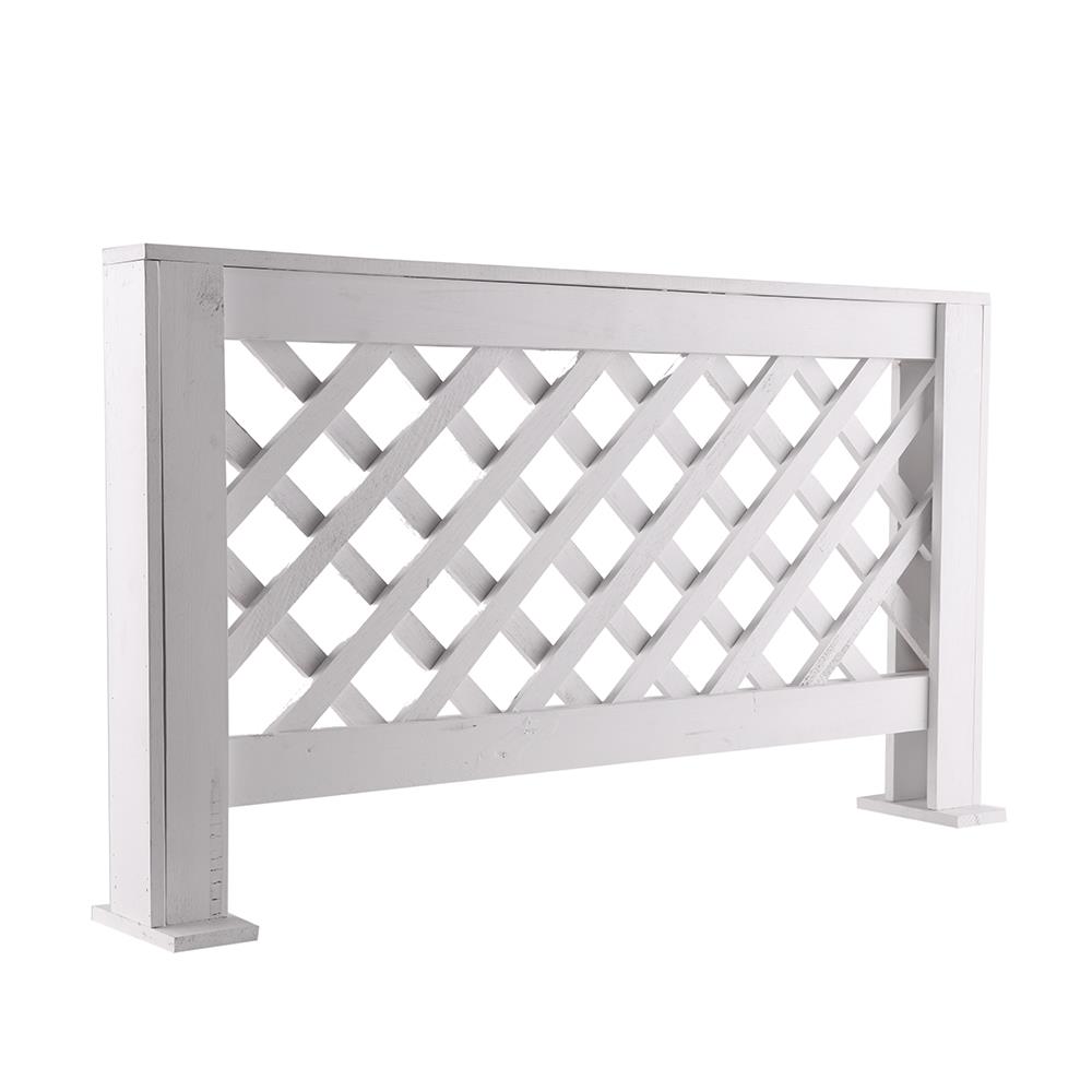 FREESTANDING RUBBER WOODEN FENCE SPRING O-01 NET WHITE