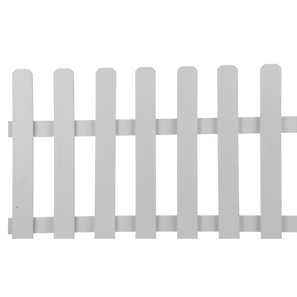 RUBBER WOODEN FENCE WITH STAKE SPRING U-01 XL WHITE