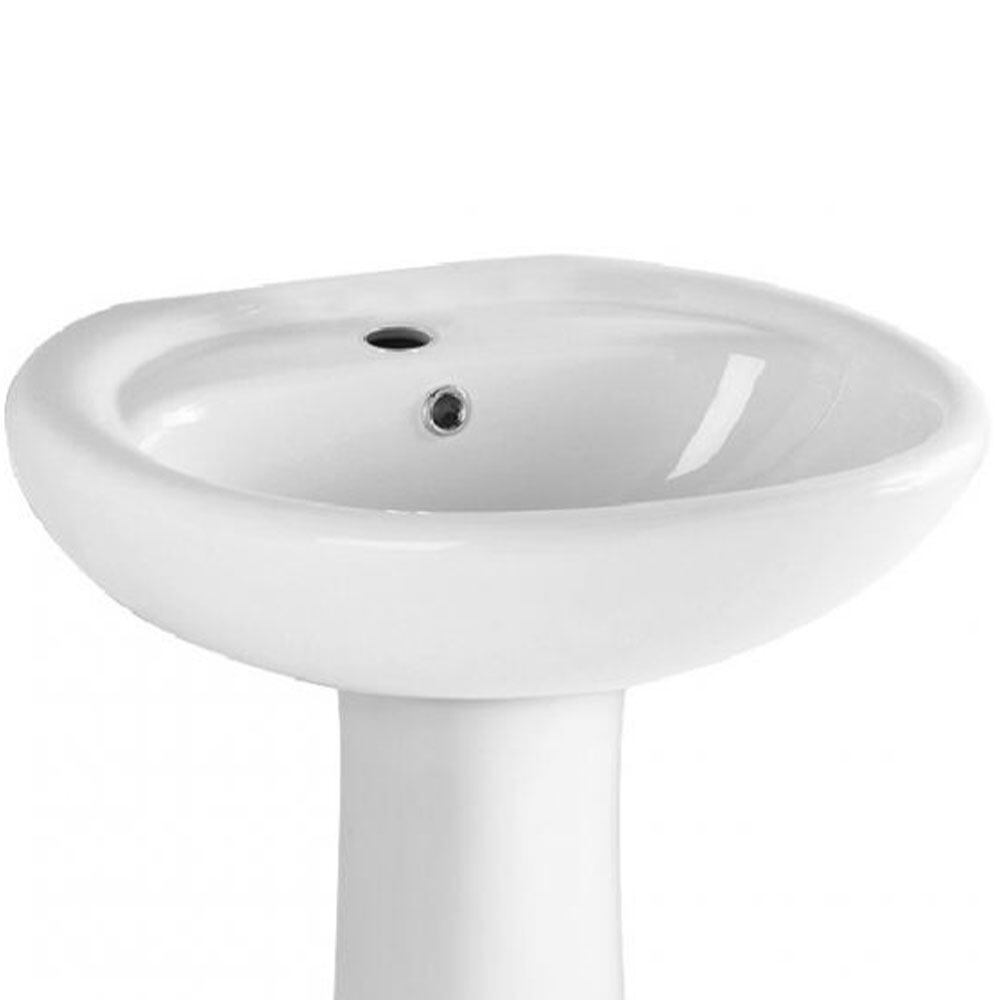 MODERN DEPOT WASHBASIN WALL HUNG WITH PEDESTAL P-216 W51XD42XH108 CM WHITE