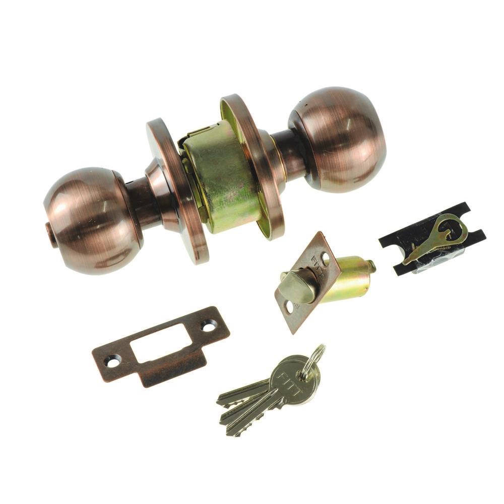 FITT 587AC ANTIQUE COPPER ENTRANCE KNOB