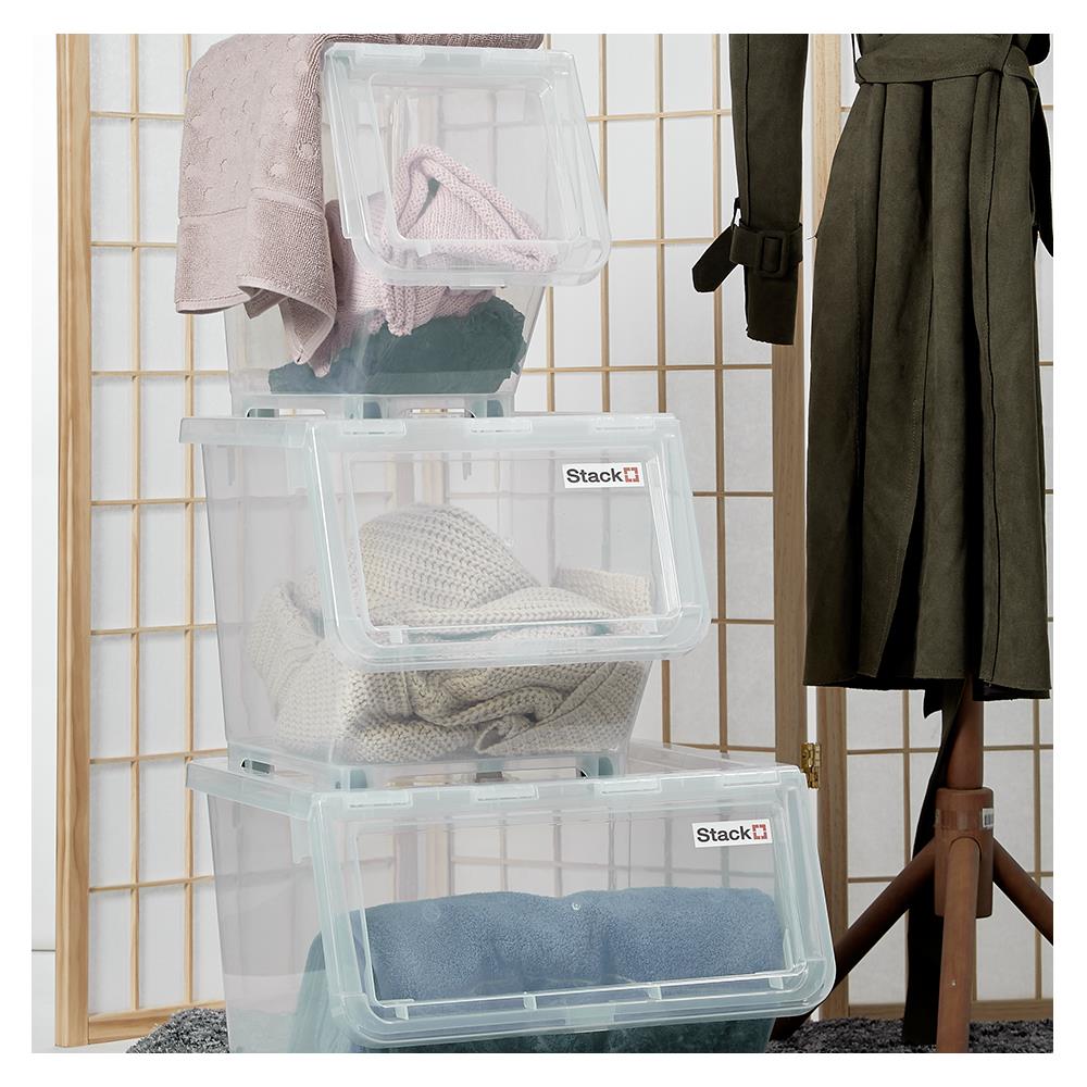 STORAGE BOX WITH WHEELS STACKO HP 70552 L CLEAR