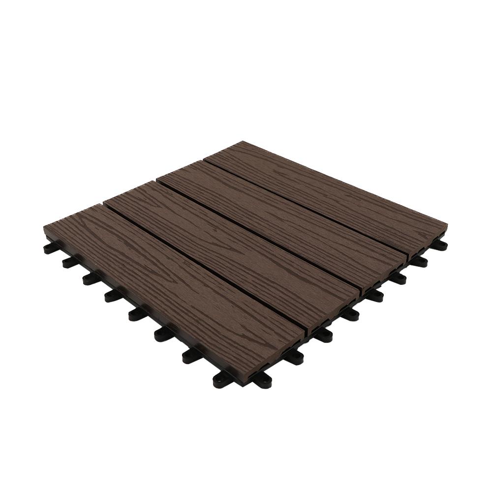 WPC FLOOR DECKING SPRING 30X30CM DARK BROWN