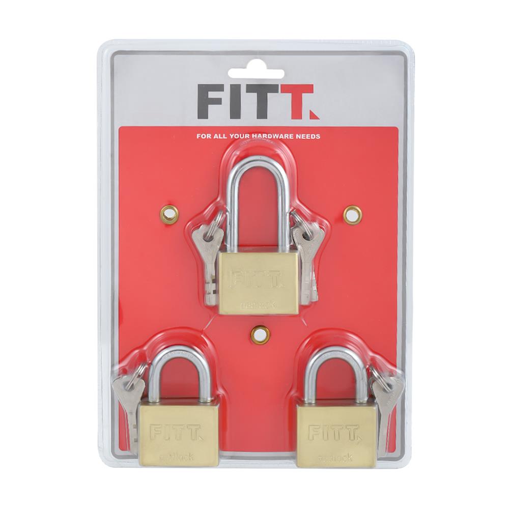 PADLOCK FITT MK 50MM 3EA/SET GOLD