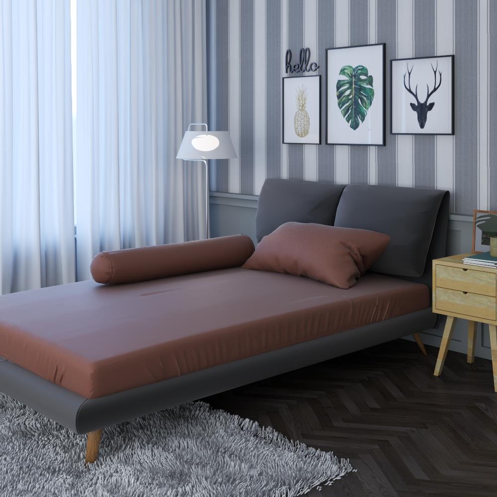 HLS BEDSHEET (S/S) 375TC SHIN DARK BROWN