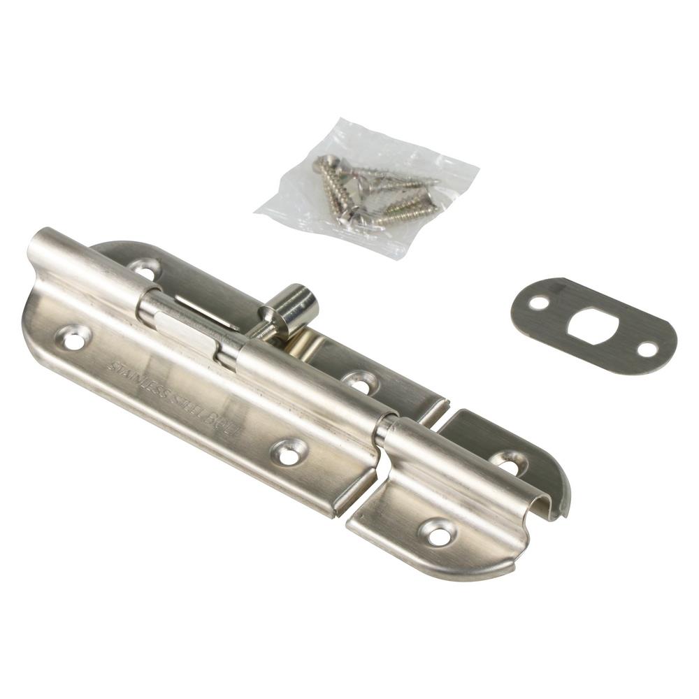DOOR BOLT JSS 4-1 4" STAINLESS STEEL