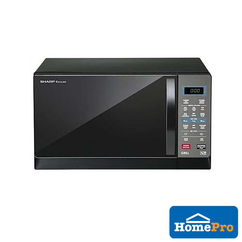 SHARP MICROWAVE WITH GRILL R607EK 900W 25L W32.8XD36.8XH20.6 CM BLACK