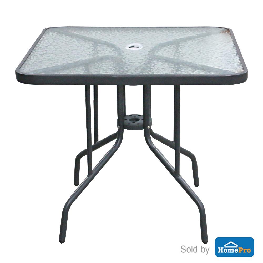 HOMEPRO SPRING TABLE SQUARE INDOOR & OUTDOOR PHGF-T610 W80XD80XH70 CM CHARCOAL GREY