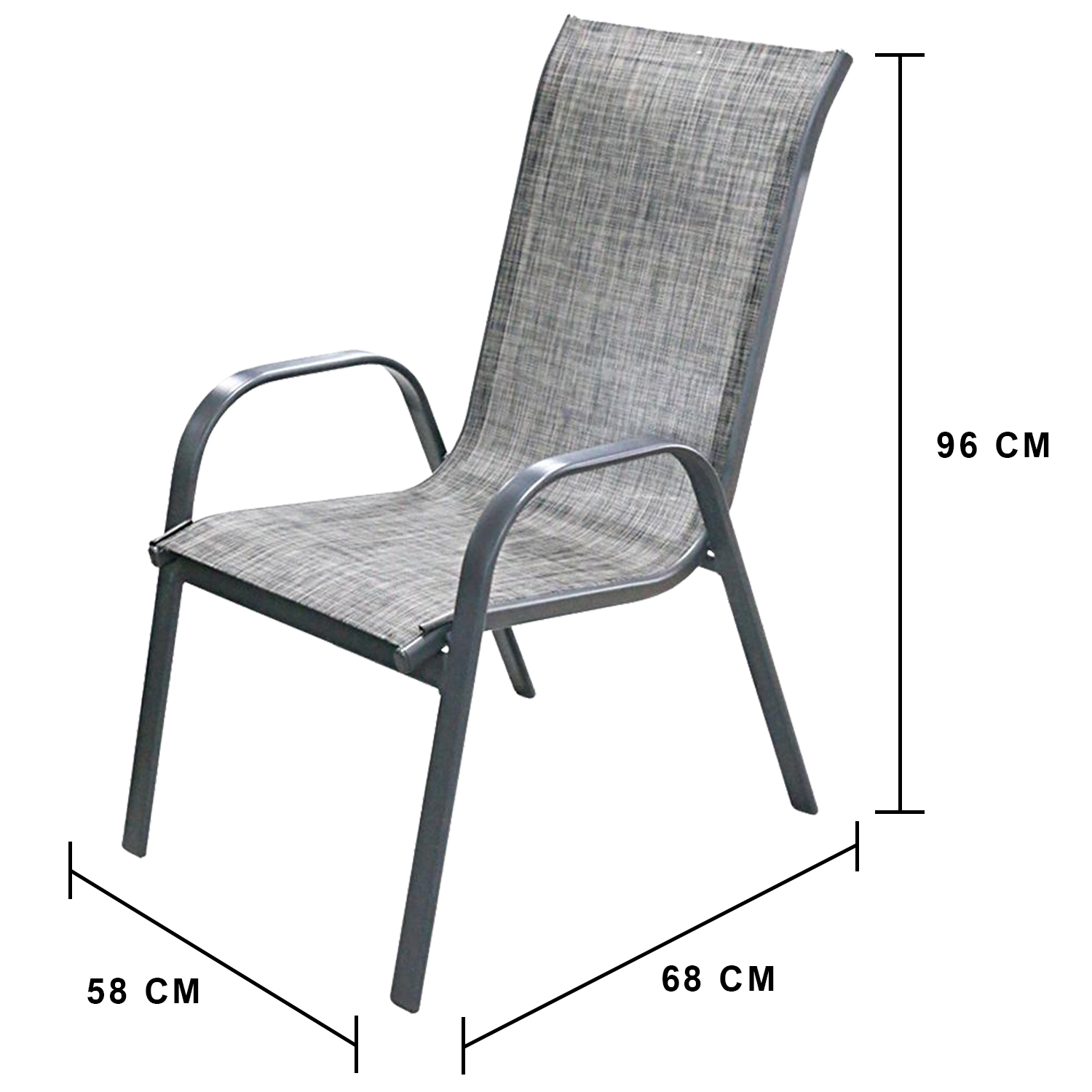 HOMEPRO SPRING CHAIR TEXTILENE INDOOR & OUTDOOR PHGF-GR001 W58XL68XH96 CM CHARCOAL GREY