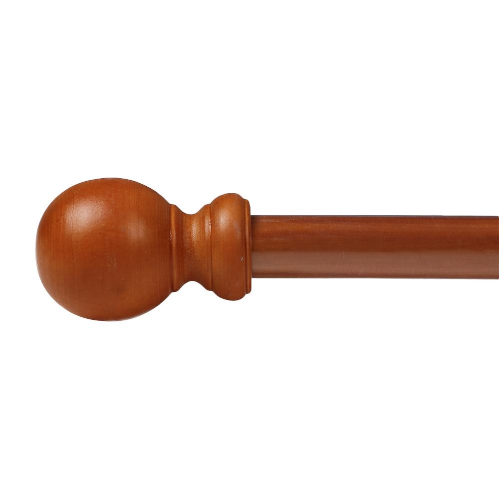 HLS ZJ SINGLE LAYER WOOD BALL CURTAIN ROD 1.5M BROWN