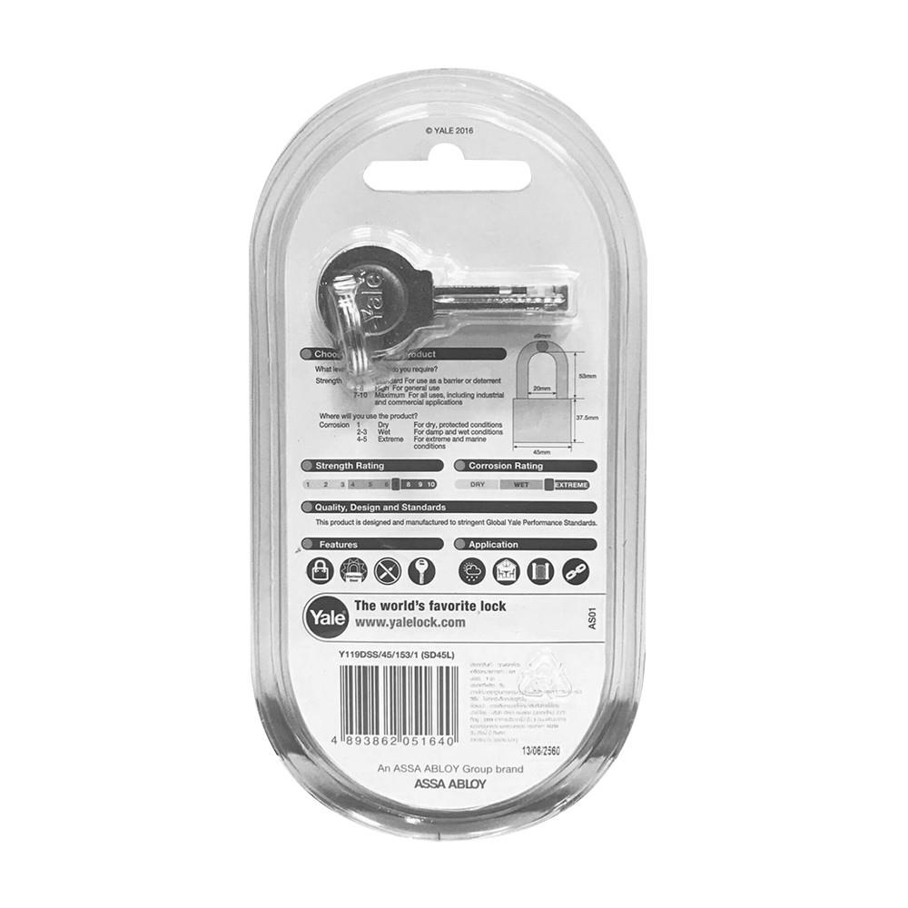 PADLOCK YALE Y119DLSS 45MM
