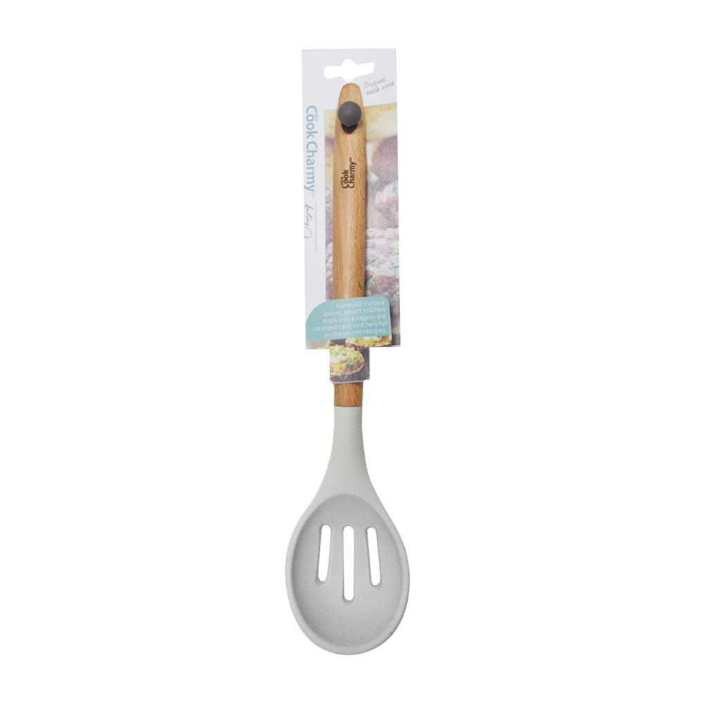 SLOTTED LADLE WITH WOODEN HANDLE ANZO COOK CHARMY SA2977CC