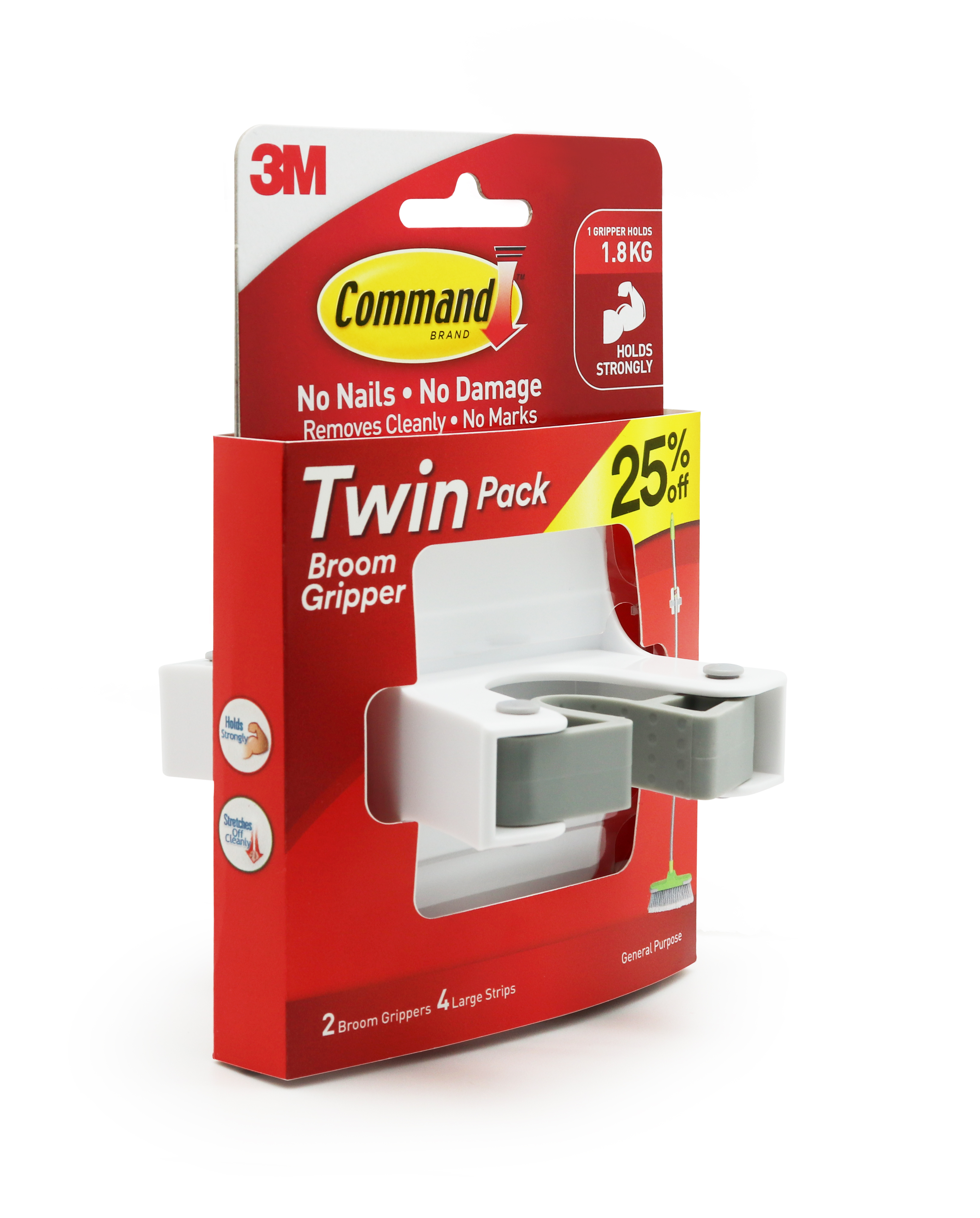 COMMAND BROOM GRIPPER TWIN PACK 17007