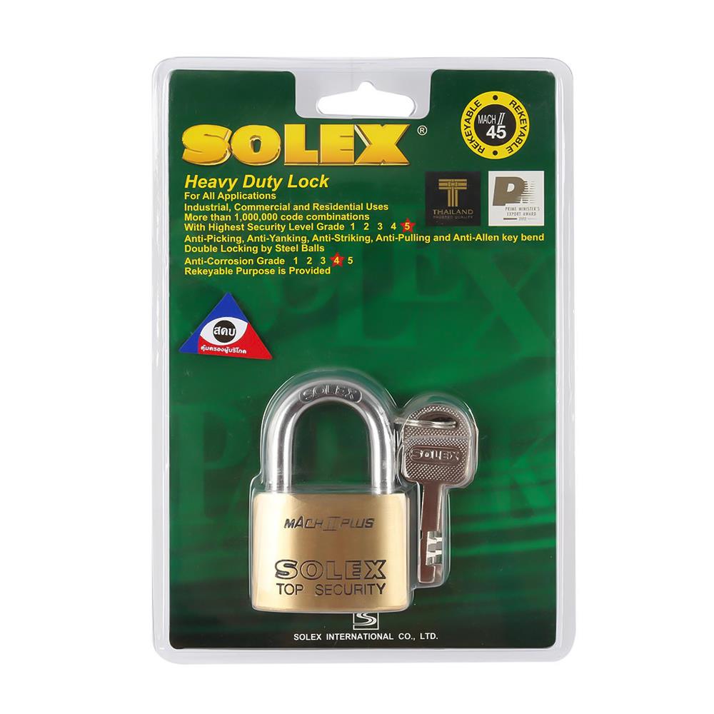 PADLOCK SOLEX MACH2PLUS45 45MM BRASS