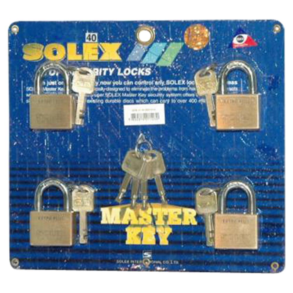 MASTER KEYED PADLOCK SOLEX 4:1/40 40MM 4EA/SET