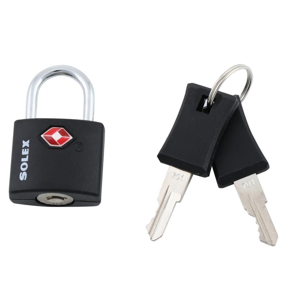 PADLOCK SOLEX TSA K25 27MM BLACK