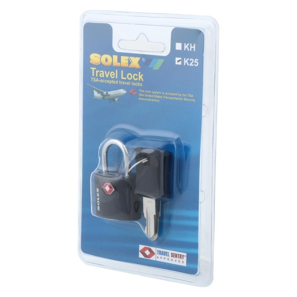 PADLOCK SOLEX TSA K25 27MM BLACK