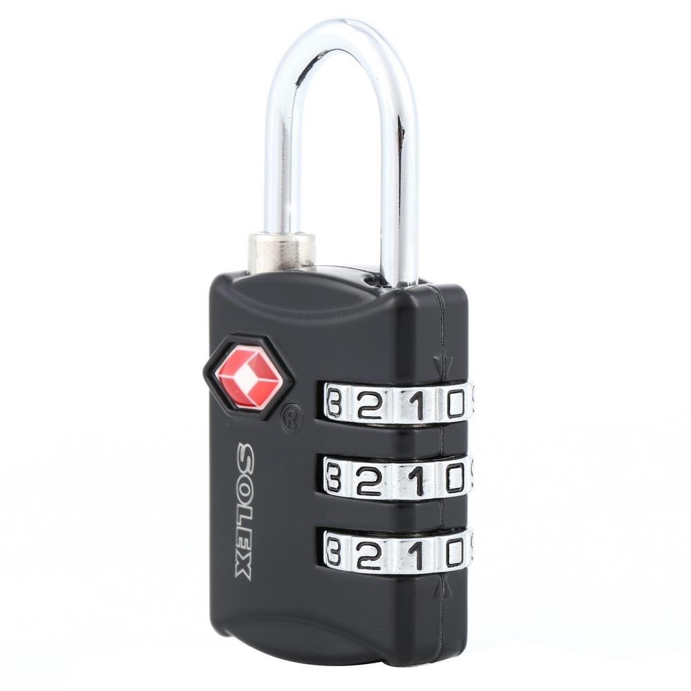 COMBINATION PADLOCK SOLEX TSA 30MM BLACK