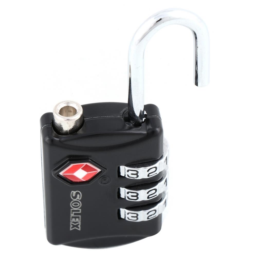 COMBINATION PADLOCK SOLEX TSA 30MM BLACK