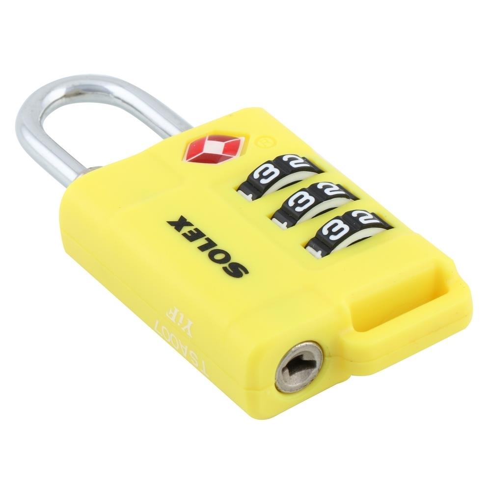 COMBINATION PADLOCK SOLEX TSA 33 31MM YELLOW