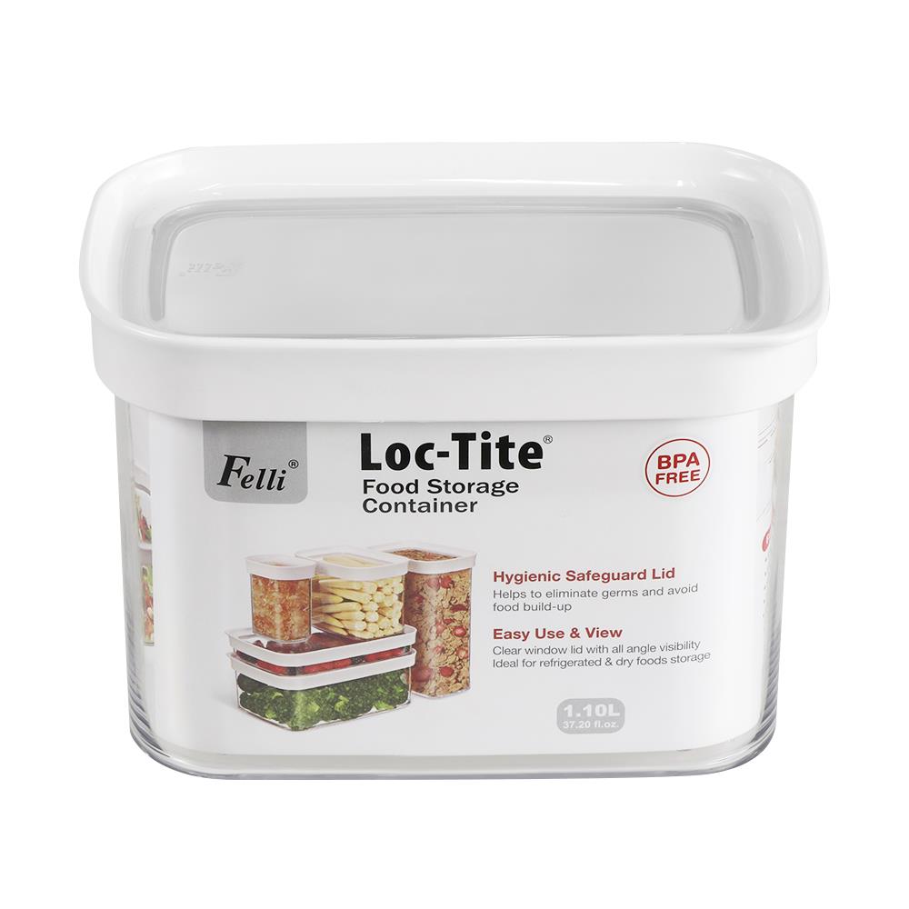 FOOD CONTAINER SQUARE L 1.1L LOC-TITE WHITE