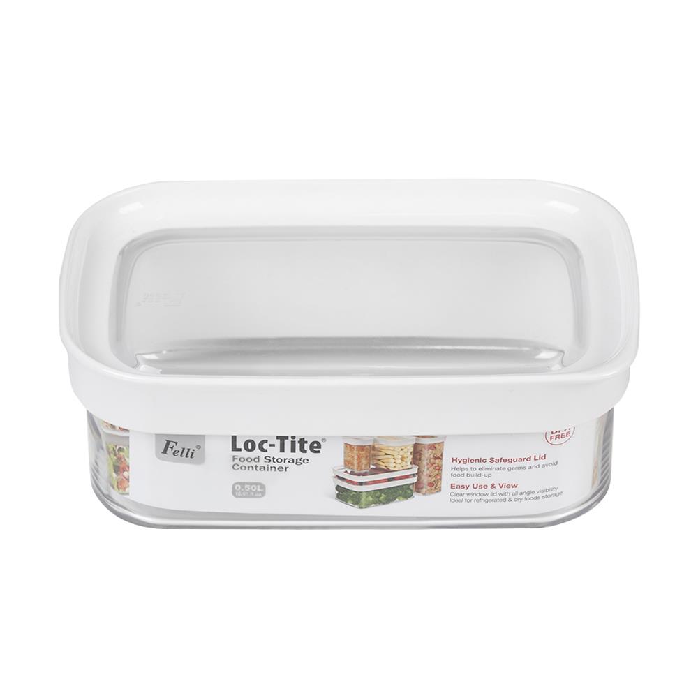 FOOD CONTAINER SQUARE M 0.5L LOC-TITE WHITE