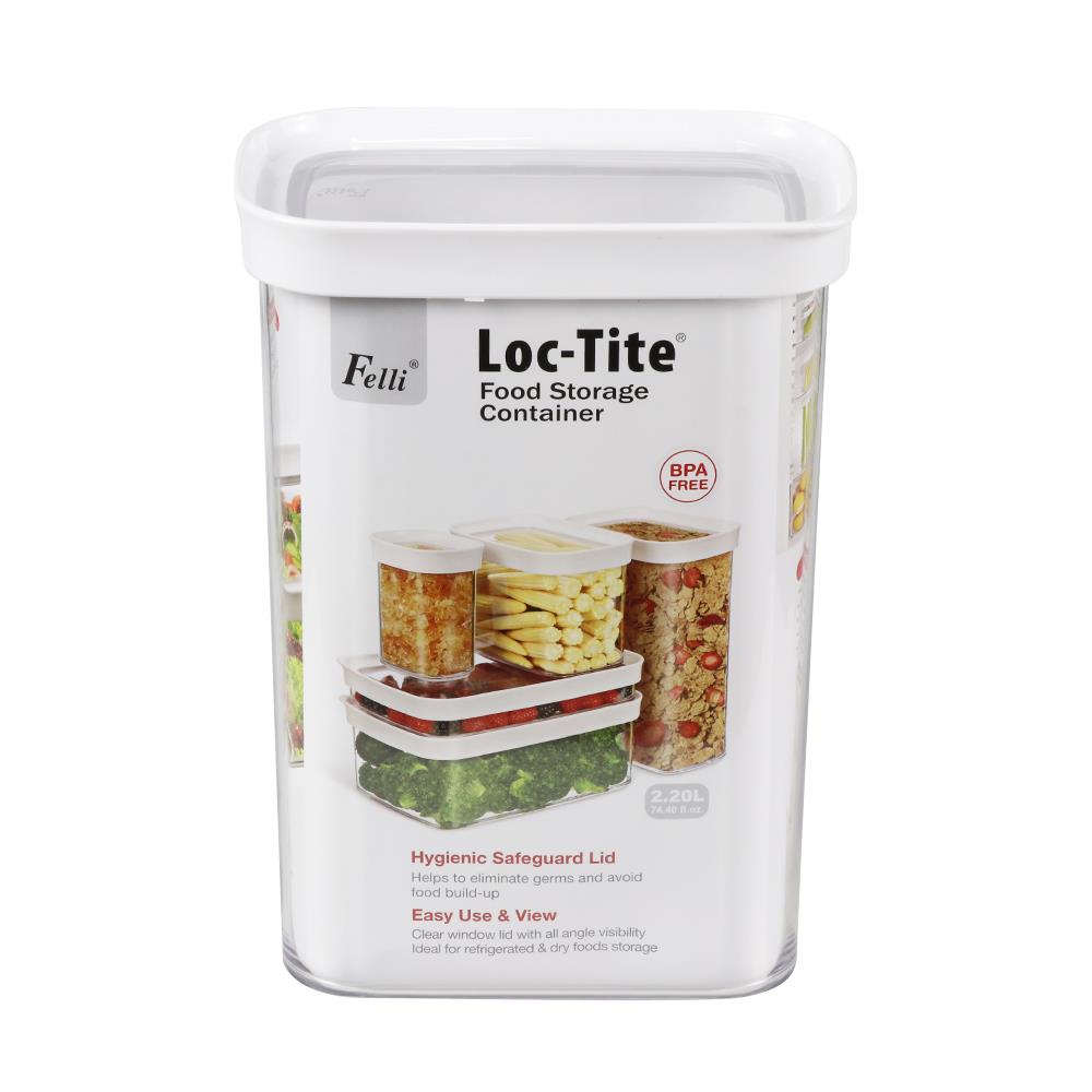 FOOD CONTAINER SQUARE M 2.2L LOC-TITE WHITE