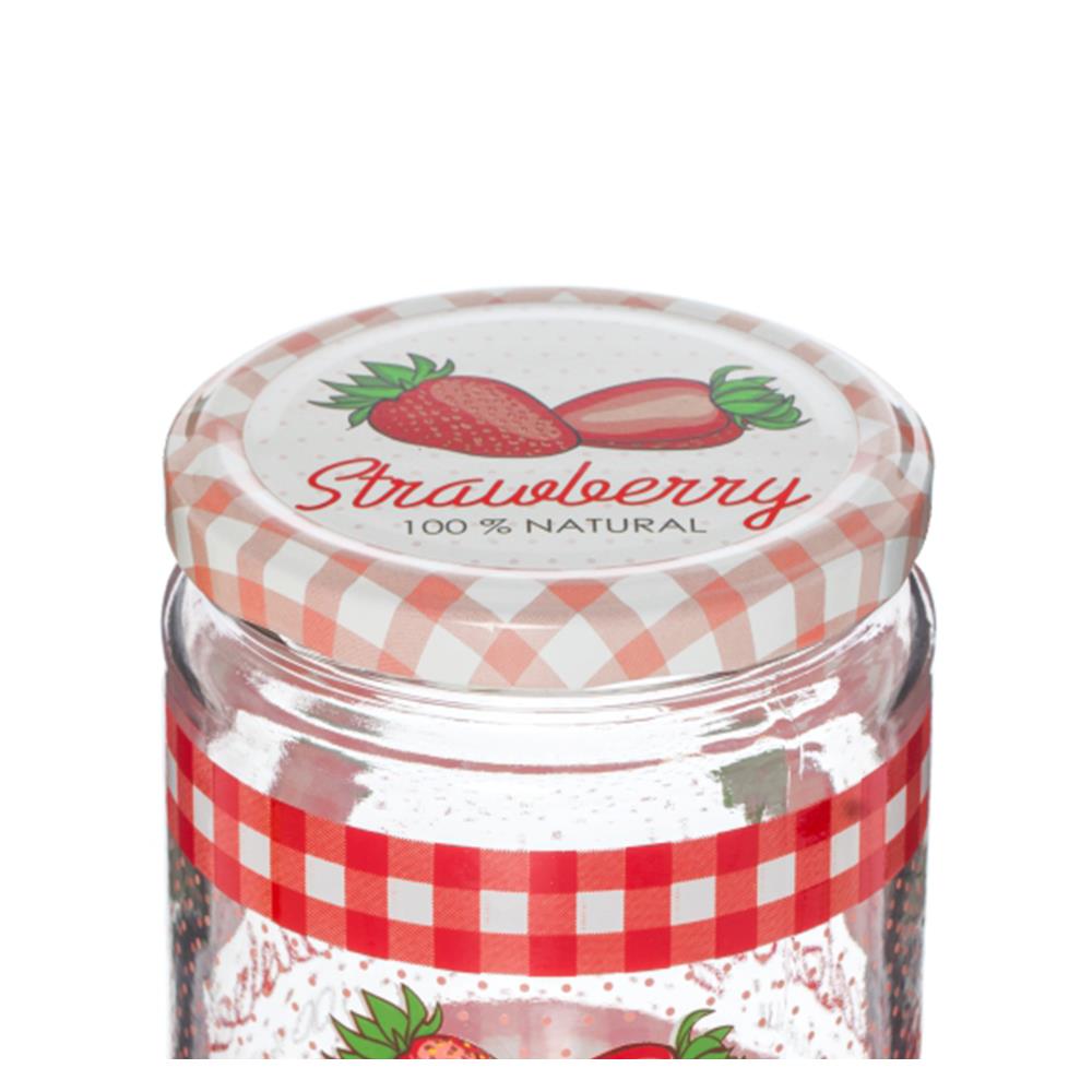 CANISTER GLASS 0.66L STRAWBERRY