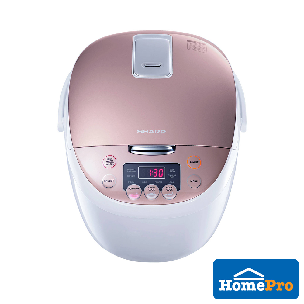 SHARP RICE COOKER DIGITAL KSC186GL 1.8L WHITE/PINK