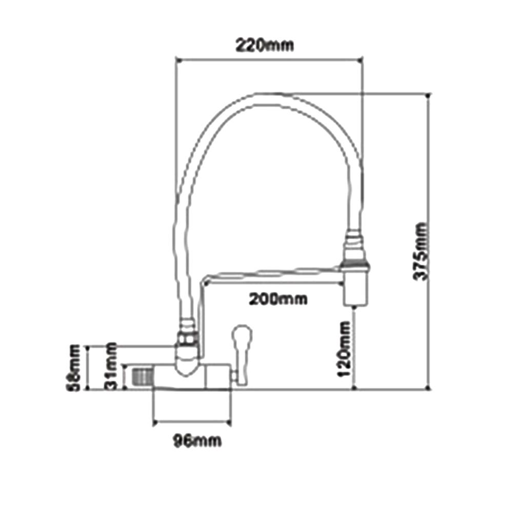 SINK FAUCET RASLAND RA SS-12001-WALL