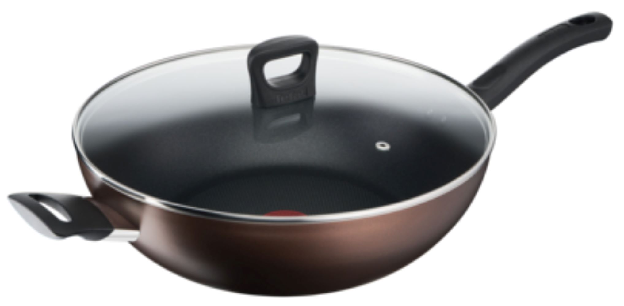 TEFAL WOKPAN DAY BY DAY WITH LID G14398 32 CM BROWN