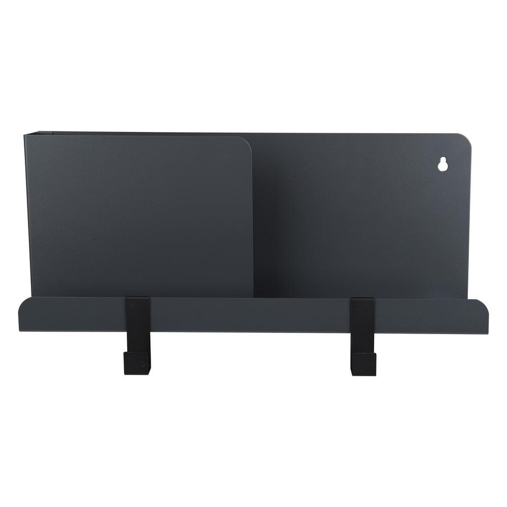 WALL SHELF WITH 2 HOOKS STACKO 40X10X16CM GREY