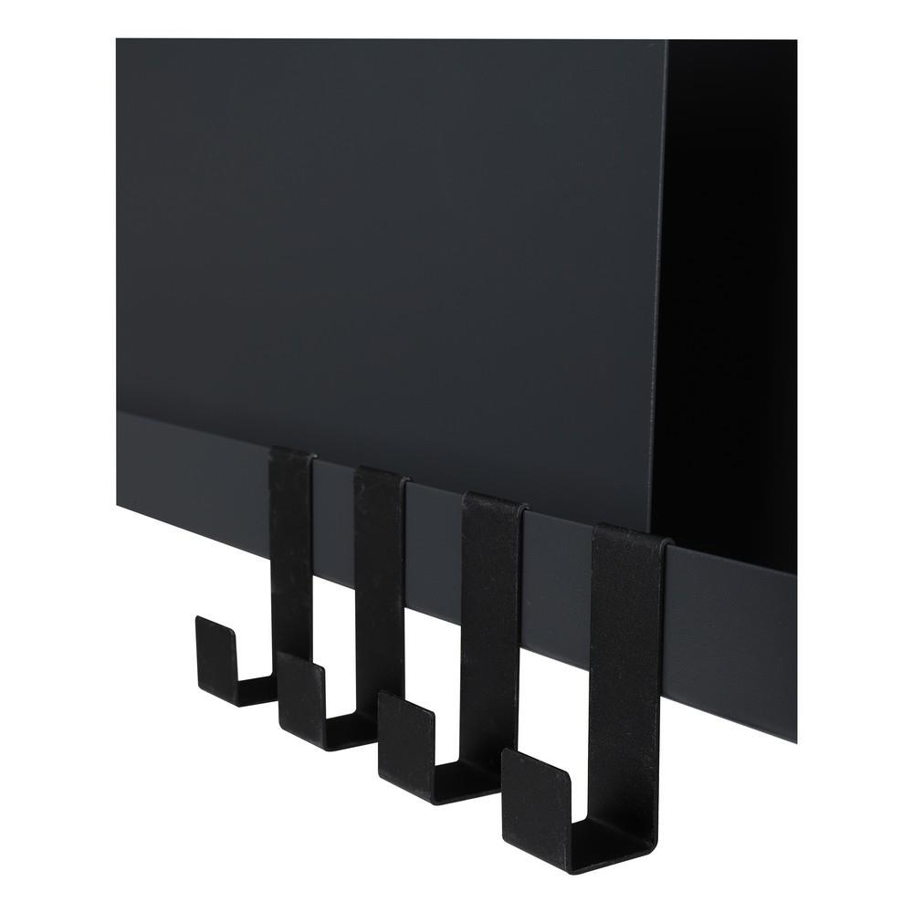 WALL SHELF WITH 4 HOOKS STACKO 60X10X16CM GREY