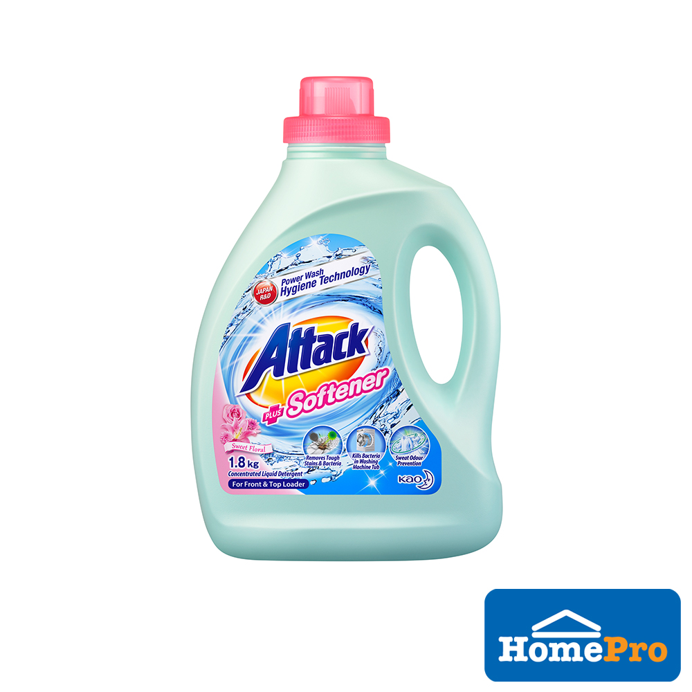 ATTACK LIQUID DETERGENT PLUS SOFTENER 1.8KG SWEET FLORAL