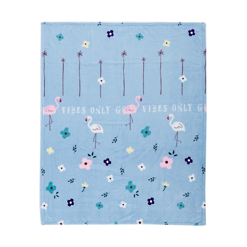 BLANKET HOME LIVING FLAMINGO 50X60" GREY