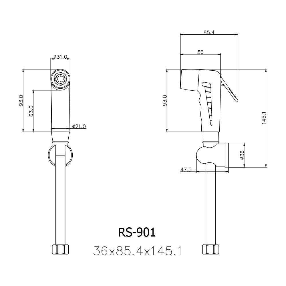 RINSING SPRAY SET PRIME RS-901-WH WHITE