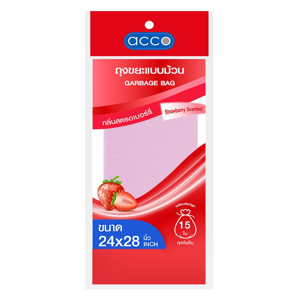 GARBAGE BAGS ROLL ACCO 24X28” 15PCS STRAWBERRY