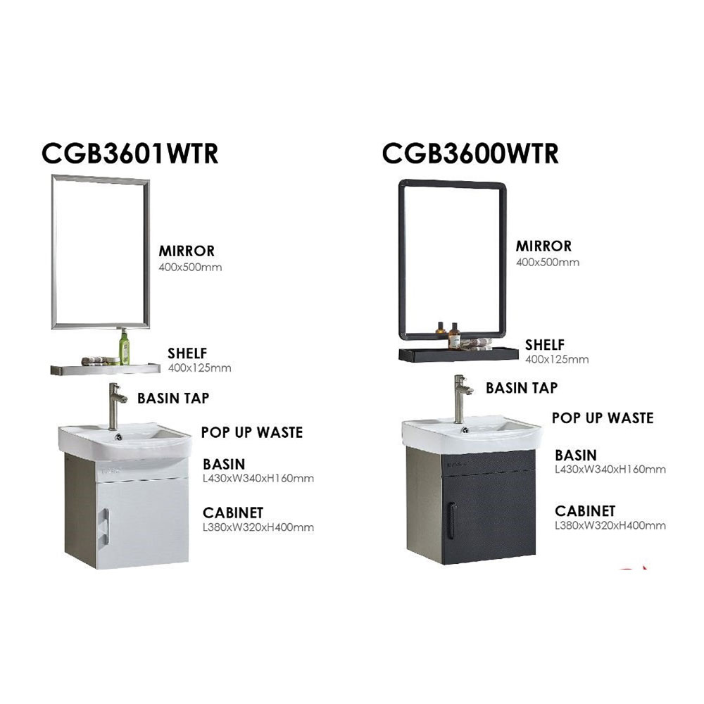 CABANA COUNTER WASHBASIN SET 6PCS CGB3601WTR-HP WHITE