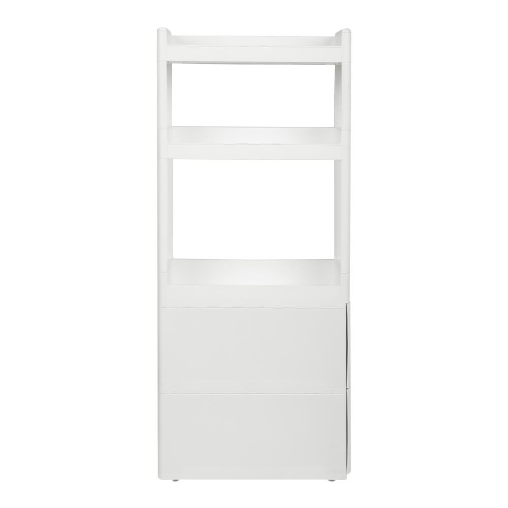 3 TIER PLASTIC SHELVES WITH WHEELS STACKO VINCA 45X17X108CM WHITE