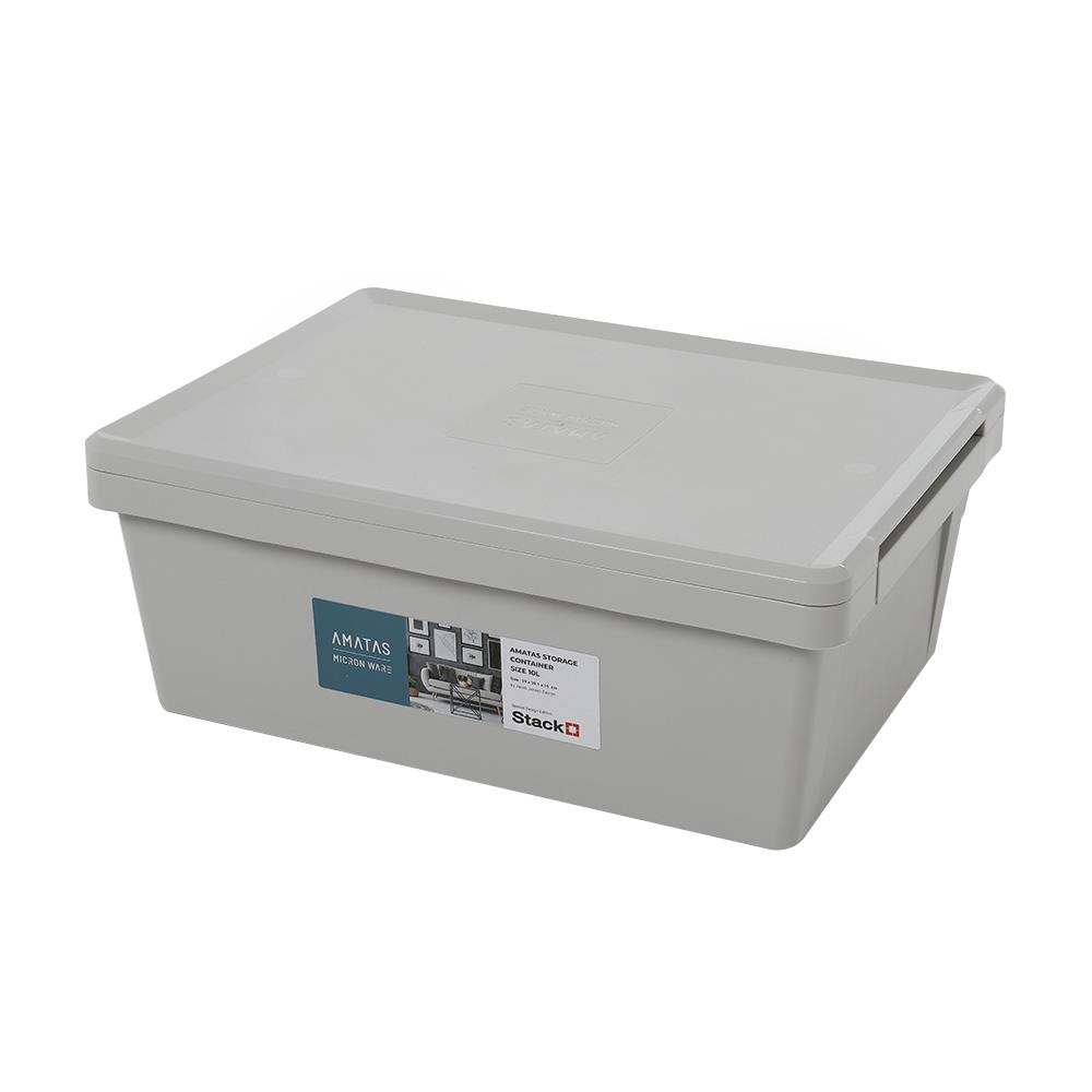 STORAGE BOX STACKO AMATAS 10L 29X39.1X15CM GRAY