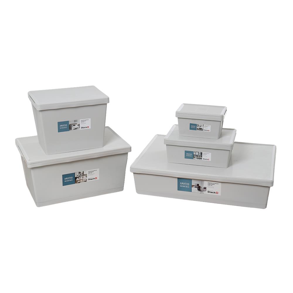STORAGE BOX STACKO AMATAS 10L 29X39.1X15CM GRAY
