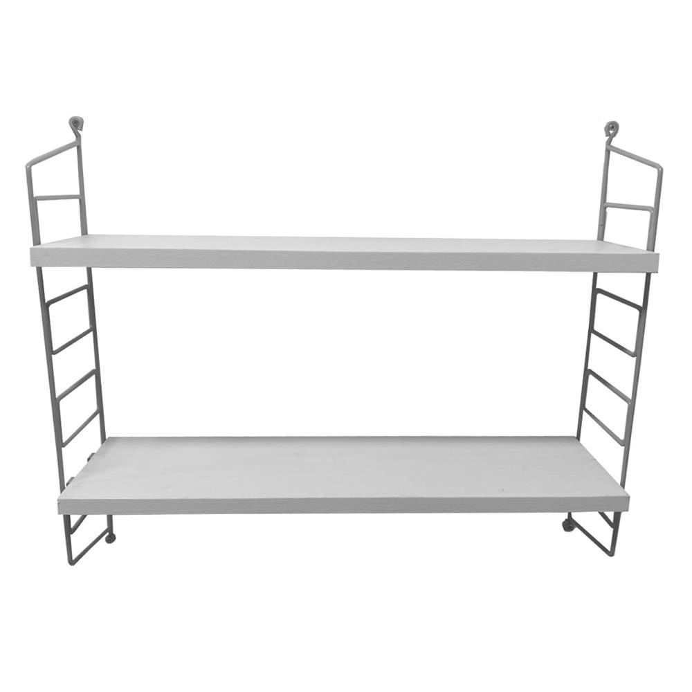 2 TIER WALL SHELVES 40x17x52CM SIMPLE WHITE