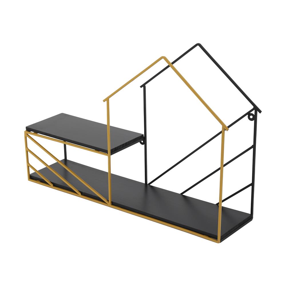 WALL SHELF(C) STACKO IDYLLIC 60X15X40CM BLACK/GOLD