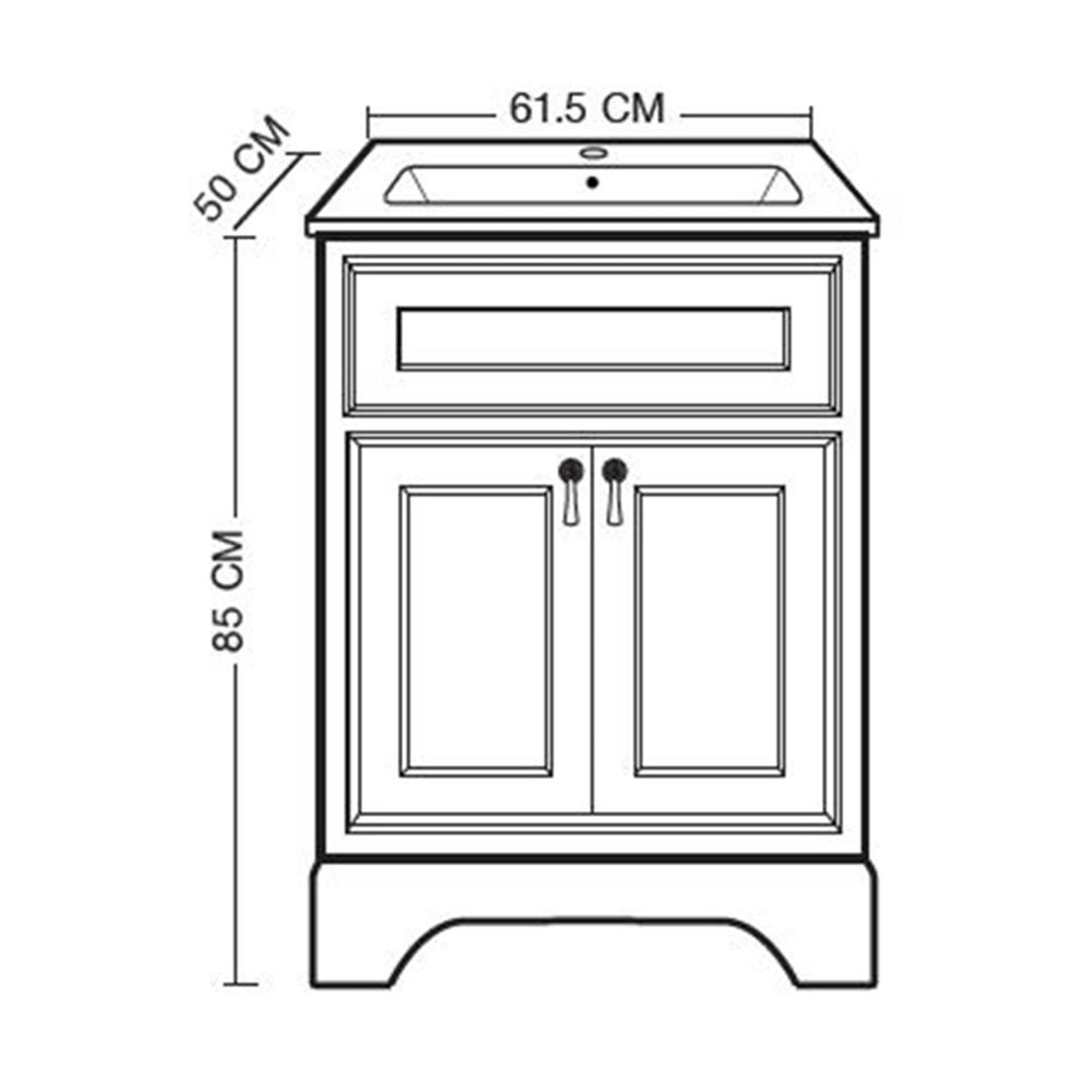 VANITY WASHBASIN WITH CABINET MOYA BR-60 OFF WHITE
