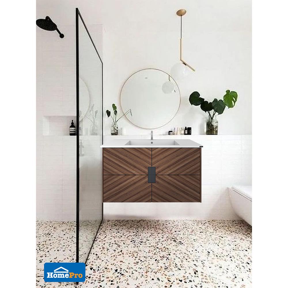 VANITY WASHBASIN WITH CABINET MOYA ZH70937-2AB WOODEN BROWN
