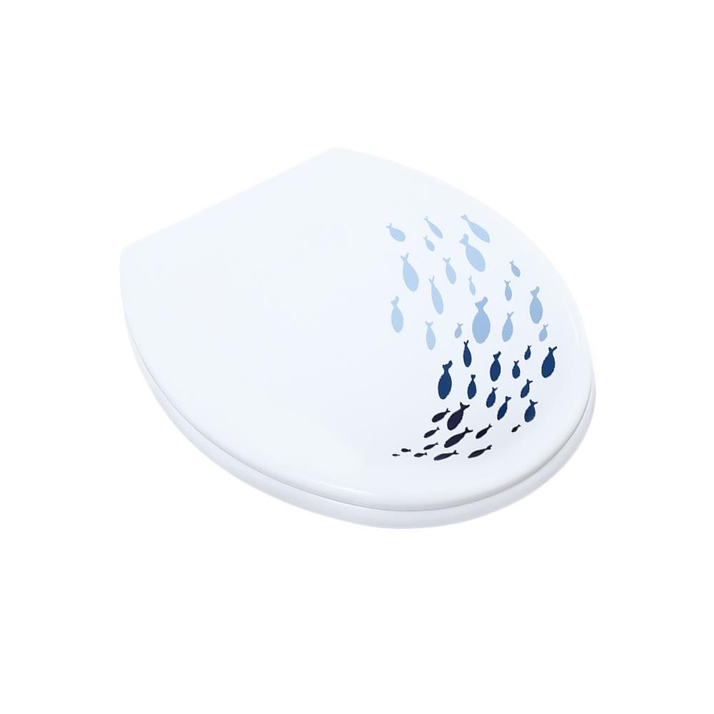 SLOW CLOSING TOILET SEAT L-20209 FISH BLUE