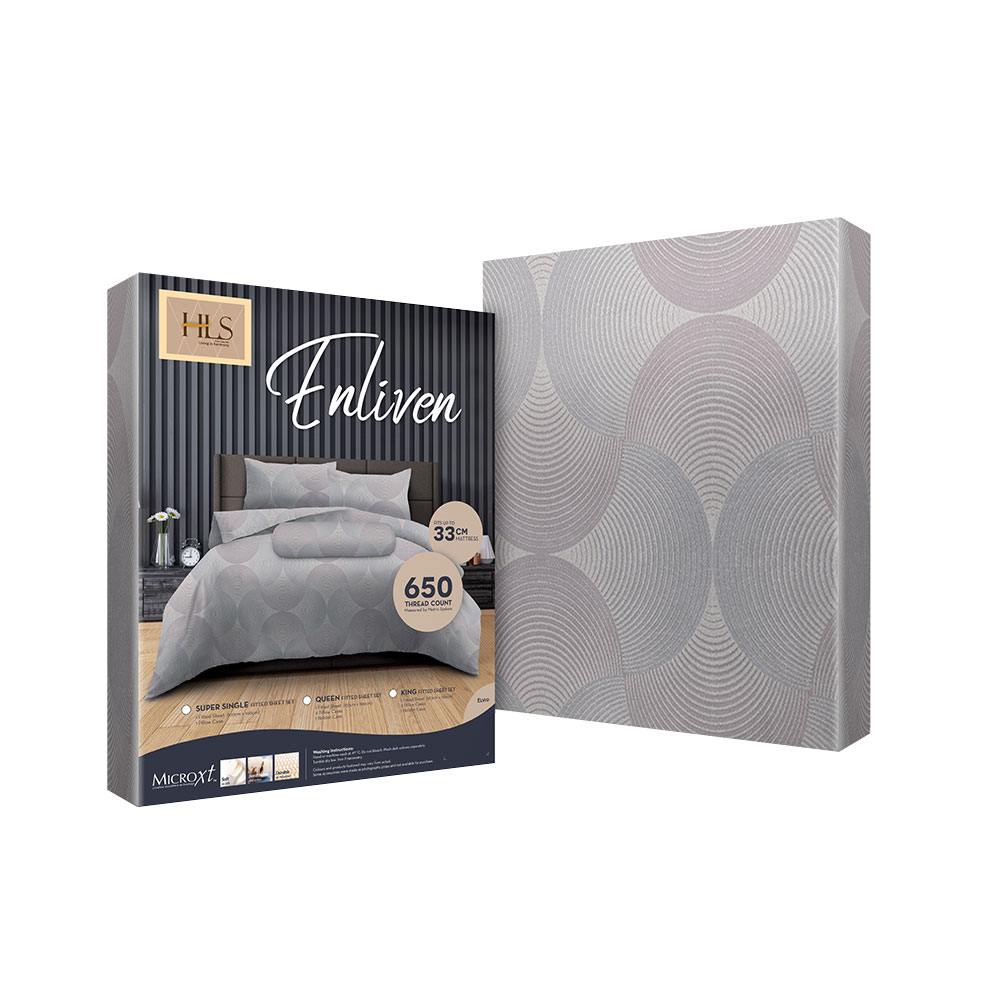 HOMEPRO HLS BEDSHEET SET 2PCS ENLIVEN1 MICROFIBER 100GSM 650TC SUPER SINGLE GREY
