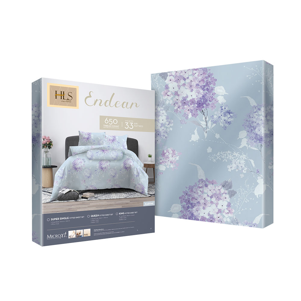 HOMEPRO HLS BEDSHEET SET 4PCS ENDEAR1 MICROFIBER 100GSM 650TC QUEEN GREY